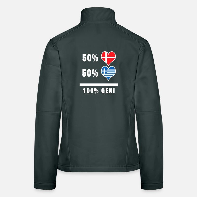Grèce et Danemark 100% drapeau de génie Veste en tissu softshell Femme
