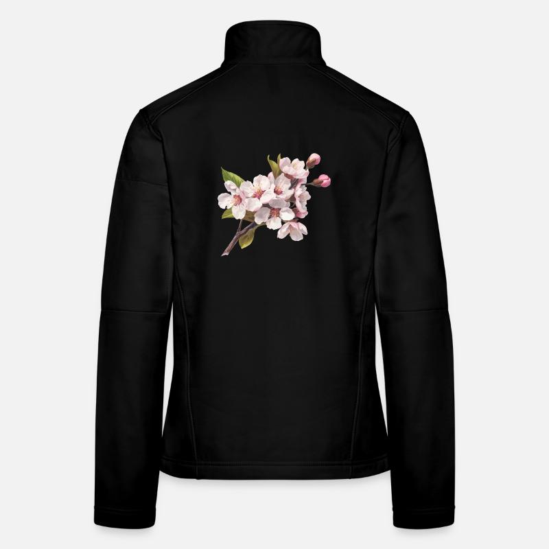 Cerisiers en fleurs pastel Veste en tissu softshell Femme