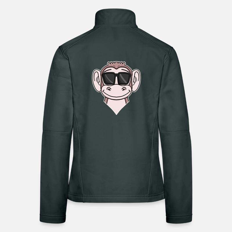 Cool Monkey avec des lunettes de soleil Veste en tissu softshell Femme
