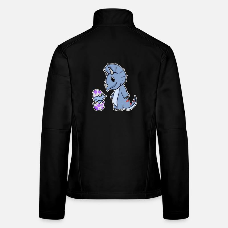 Dinosaur with Baby Dinosaur - Dino Women's Softshell Jacket