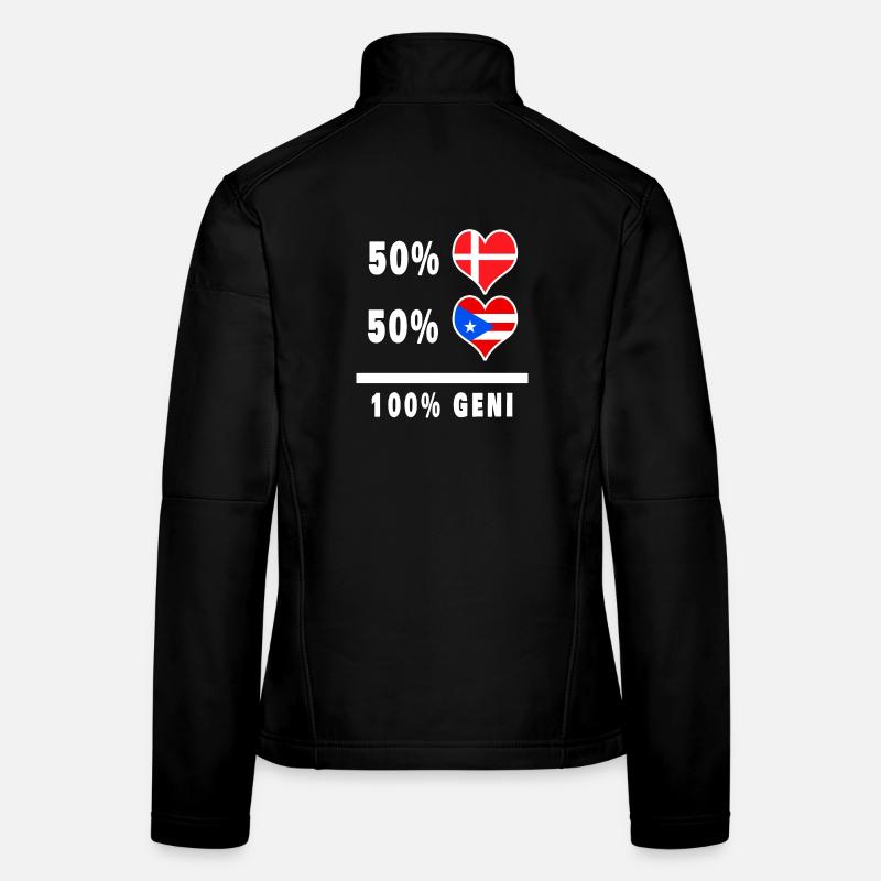 Porto Rico et le Danemark 100% drapeau de génie Veste en tissu softshell Femme