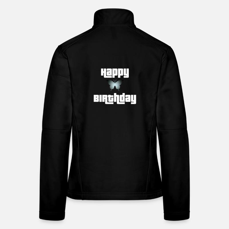 Happy Birthday Schmetterling Design Frauen Softshelljacke