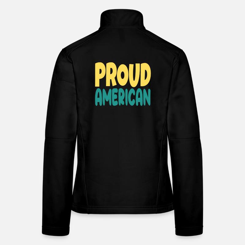 Pround american typograohy Women's Softshell Jacket