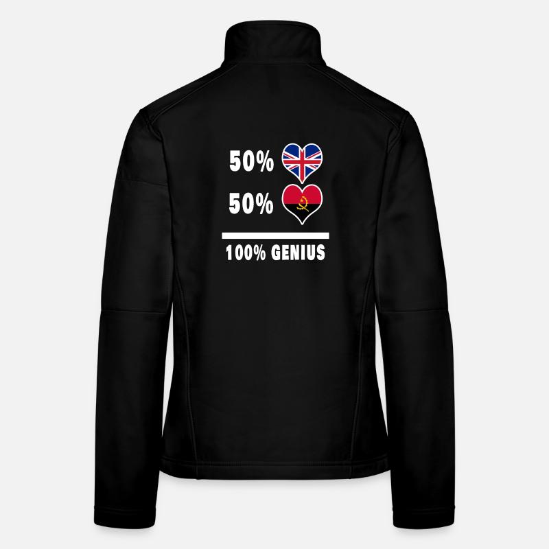 Angola and Great Britain 100% Genius Flag Women's Softshell Jacket