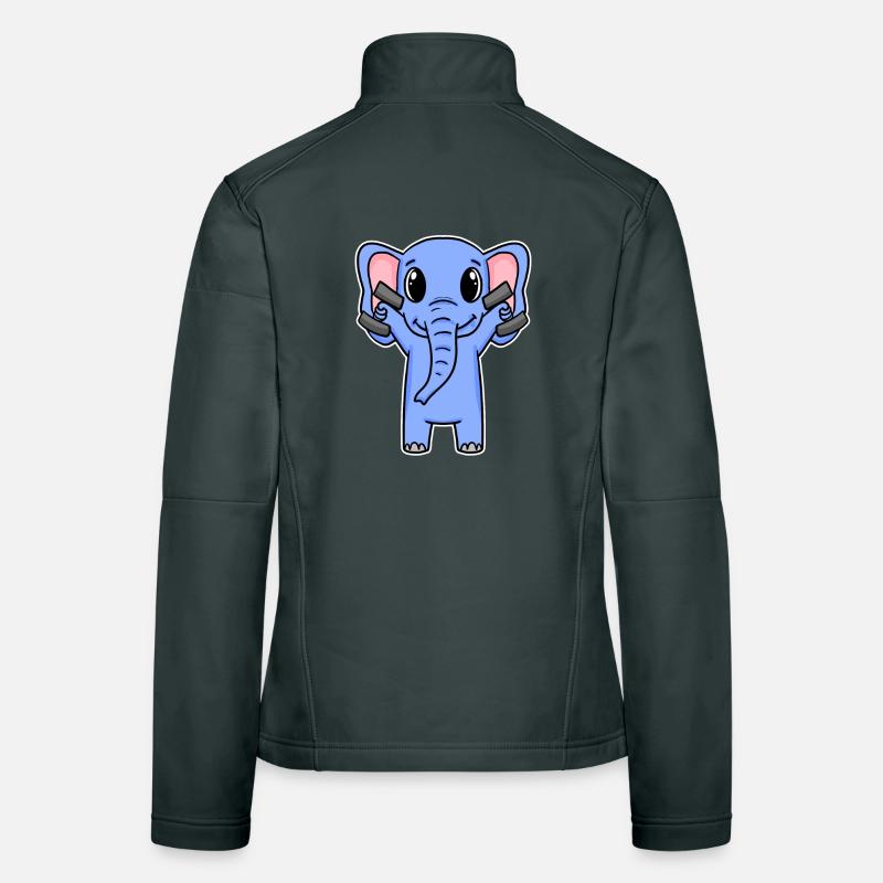 Elephant Dumbbell Training Strength Training Fitness Veste en tissu softshell Femme
