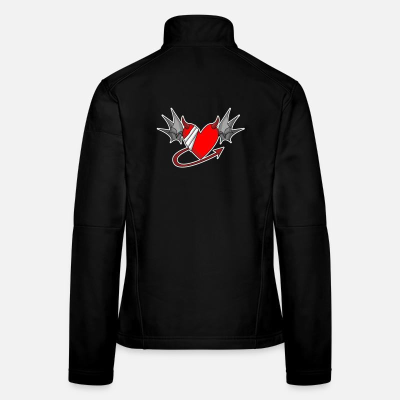 Ailes de cœur d’ange Devil Devil Wings Veste en tissu softshell Femme