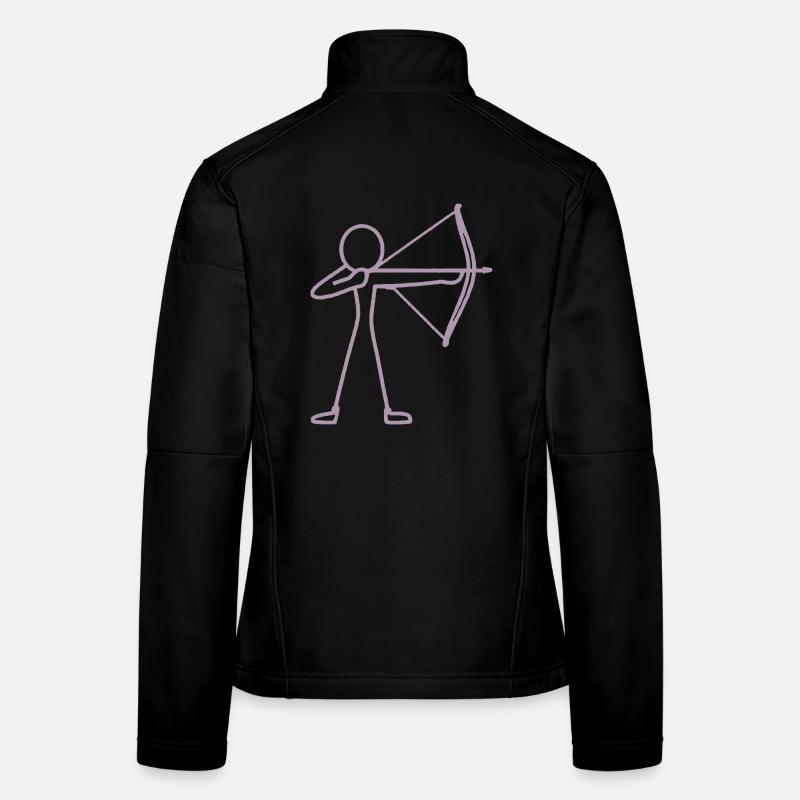 Strichmännchen Bogen Bogenschießen Bogenschütze Frauen Softshelljacke