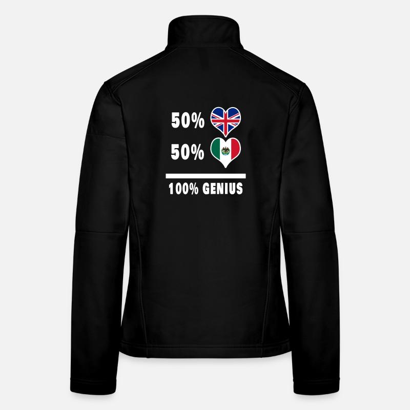 Mexico and Great Britain 100% Genius Flag Women's Softshell Jacket
