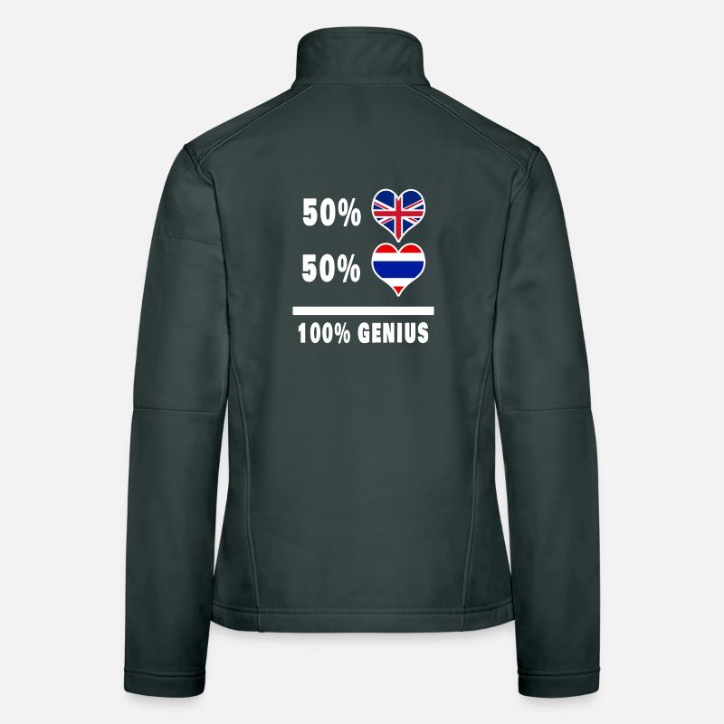 Thailand and Great Britain 100% Genius Flag Women's Softshell Jacket