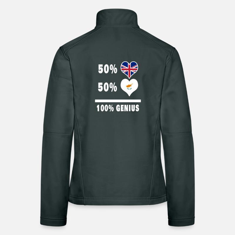 Cyprus and Great Britain 100% Genius Flag Women's Softshell Jacket