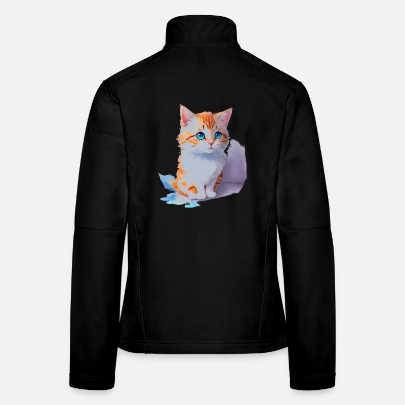 süße Katze Frauen Softshelljacke