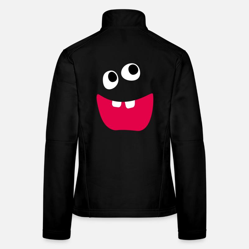 Freches Monster Lachen Zähne Kinder Comic lustig Frauen Softshelljacke