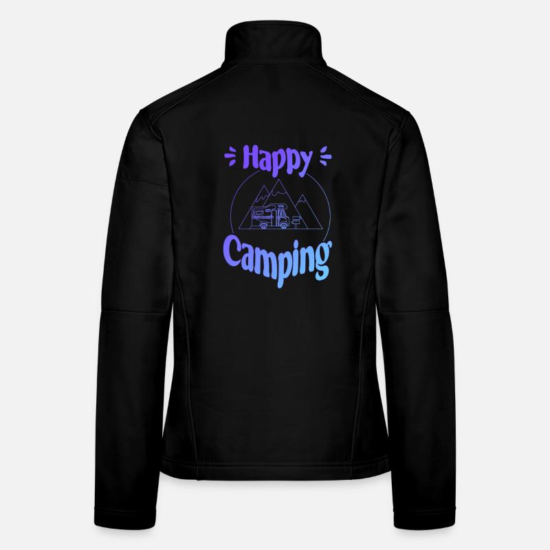 Happy Camping - conception graphique joyeuse et cool Veste en tissu softshell Femme