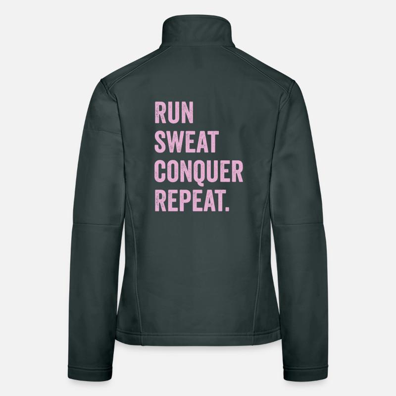 Courir. Sueur. Conquérir. Répéter. Veste en tissu softshell Femme