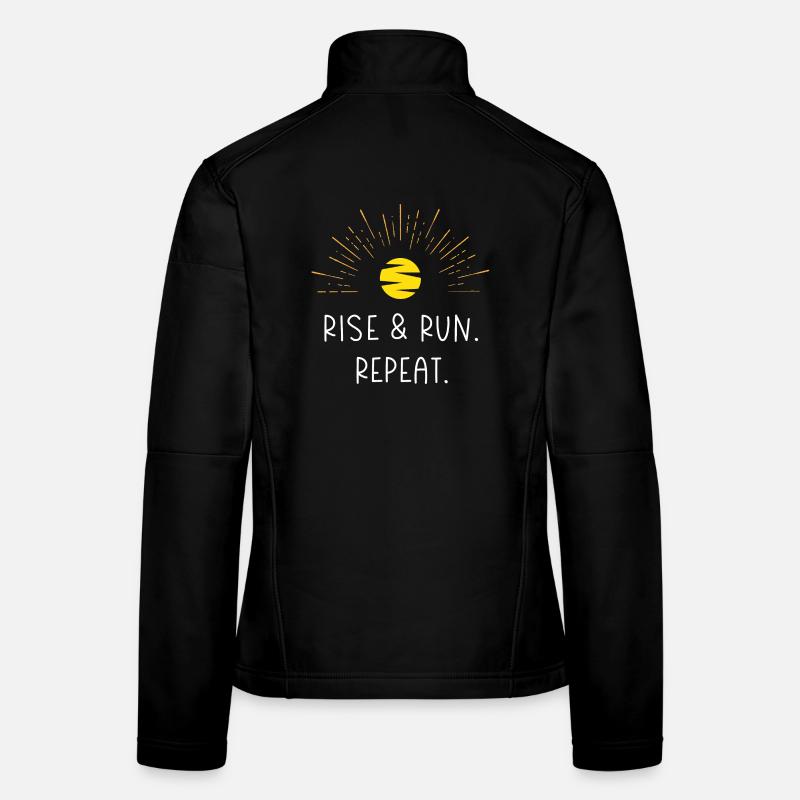 Levez-vous et courez. Répéter. Veste en tissu softshell Femme