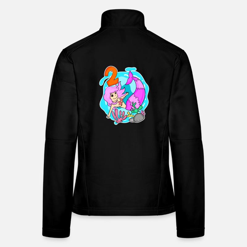 Fille 2 ans 2ème anniversaire sirène Veste en tissu softshell Femme