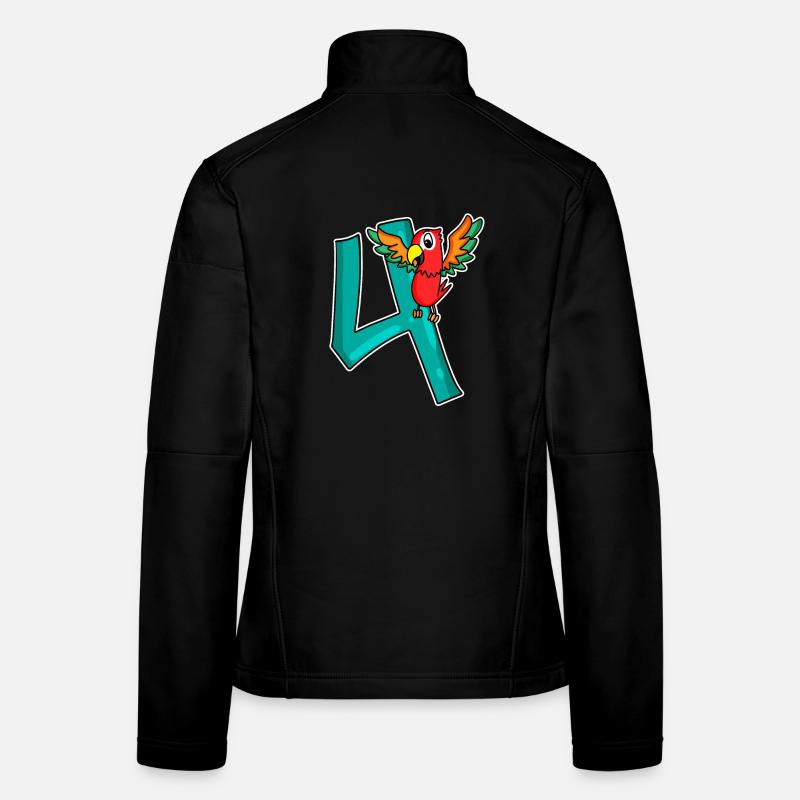 4 Geburtstag 4 Jahre alt mit Tier Motiv - vier Frauen Softshelljacke