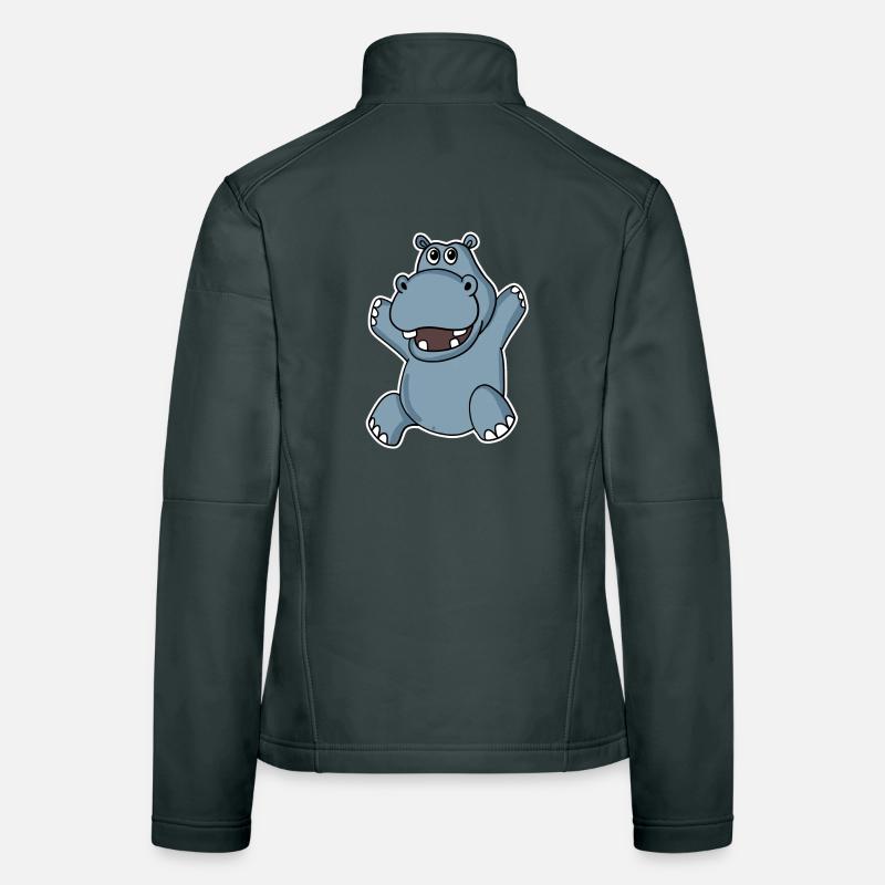 Niedliches Nilpferd Frauen Softshelljacke