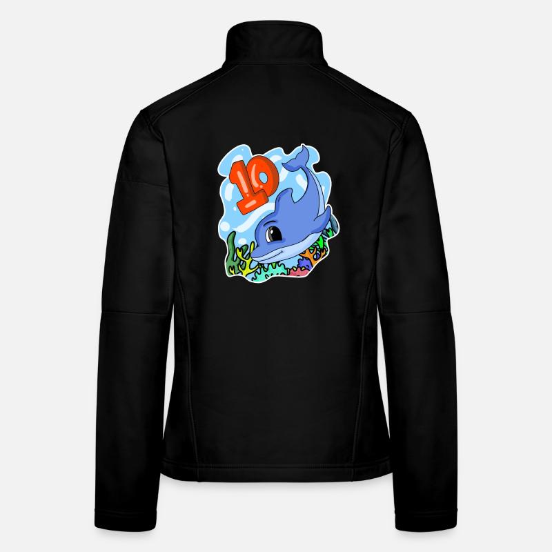 10th Birthday Motif Dolphin - ten years old Women's Softshell Jacket