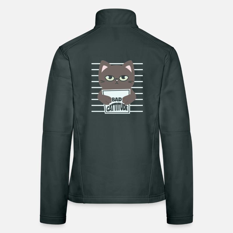 chat, chat mignon, chat doux, cat Veste en tissu softshell Femme