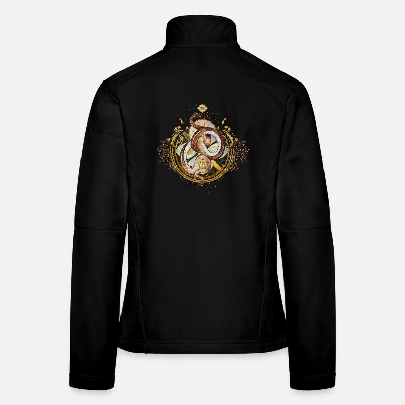 magisches Amulett mit Schlange im Mosaik Stil Frauen Softshelljacke