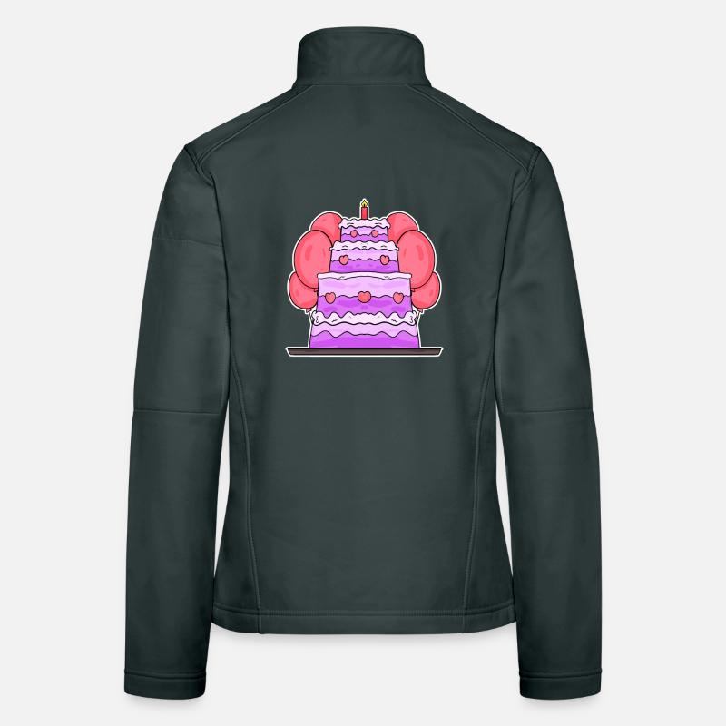 Gâteau Joyeux anniversaire Veste en tissu softshell Femme