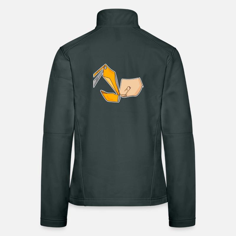 Bagger Baustelle Baggerfahrer Faust Frauen Softshelljacke
