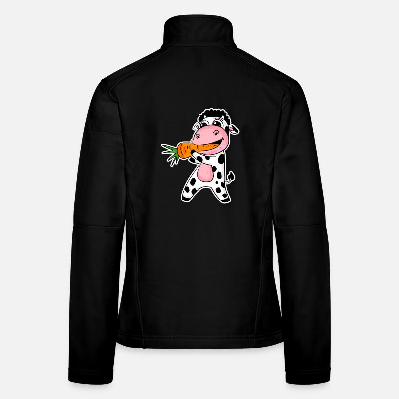Cow eats carrot Women's Softshell Jacket