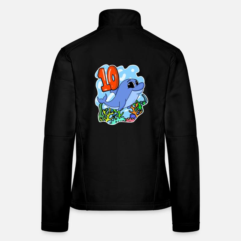 10e anniversaire Motif Dolphin - dix ans Veste en tissu softshell Femme