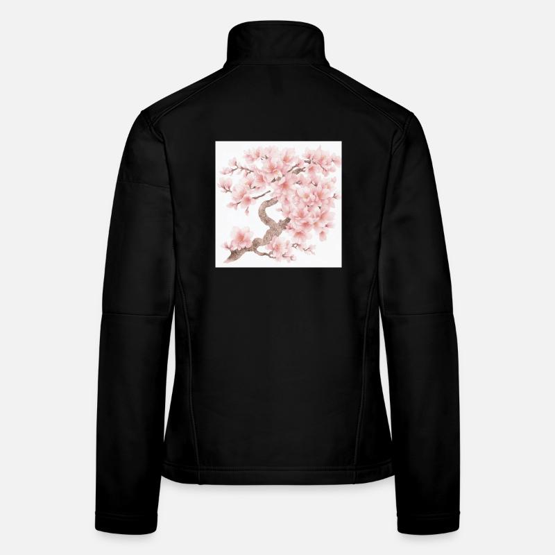 Japanischer Kirschbaum Blüten Frauen Softshelljacke
