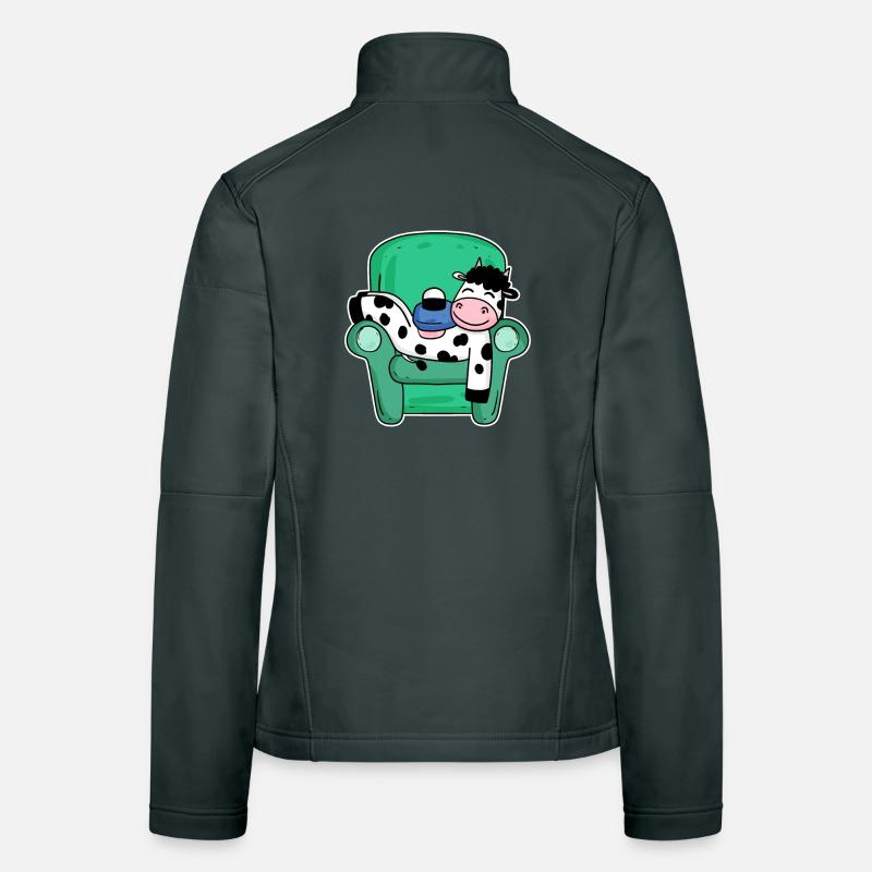 Vache endormie - une vache fatiguée Veste en tissu softshell Femme