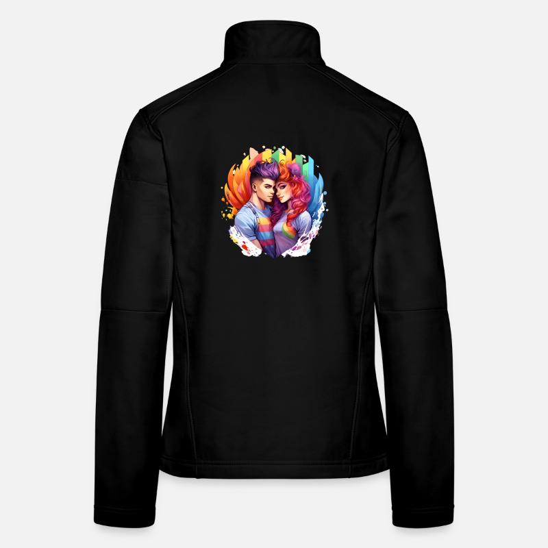 Regenbogenliebe Duo im Farbrausch Frauen Softshelljacke