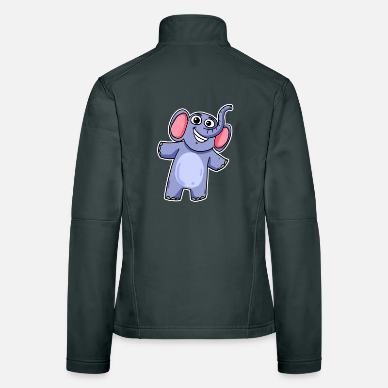 Mignon petit éléphant Veste en tissu softshell Femme