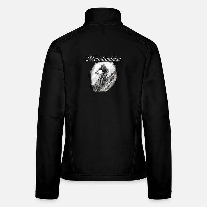 Mountainbiker weiß Frauen Softshelljacke