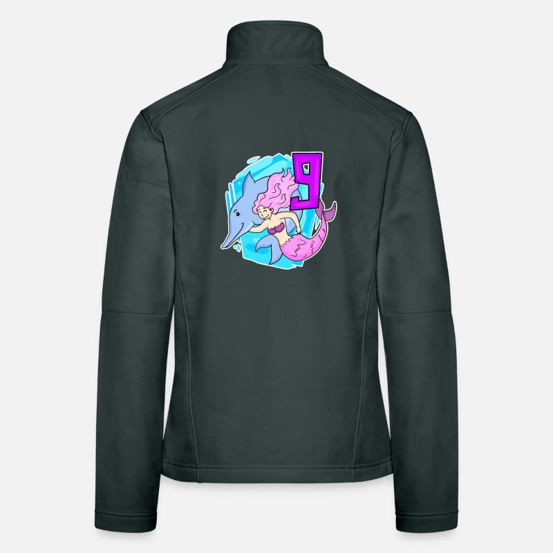 Mädchen - 9. Geburtstag Meerjungfrau - Tochter Frauen Softshelljacke