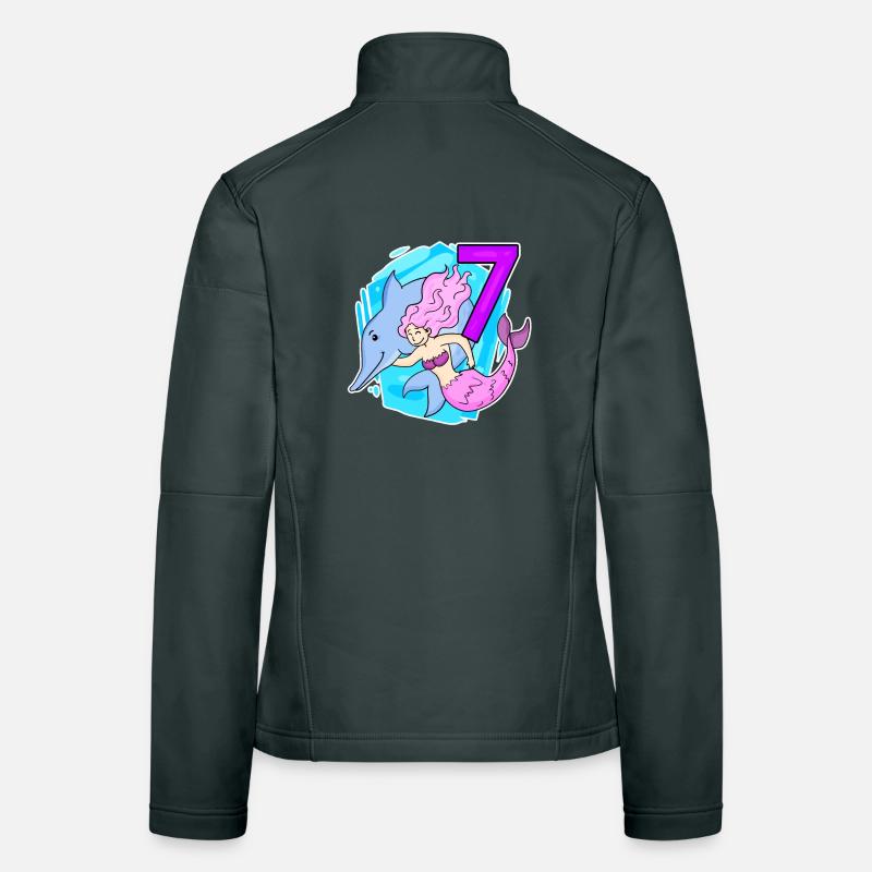 Fille 7 ans 7ème anniversaire sirène Veste en tissu softshell Femme