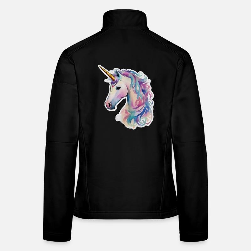 Einhorn - Frauen Softshelljacke - Schwarz