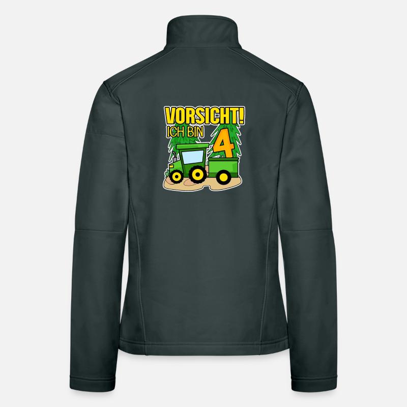 Traktor 4 Jahre Junge 4. Geburtstag Sohn Frauen Softshelljacke