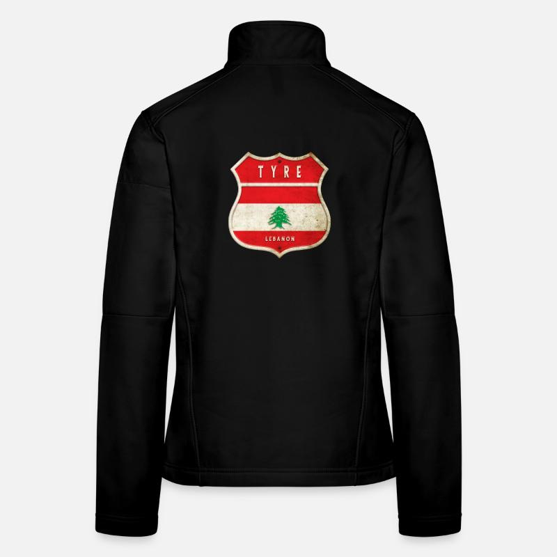Tyre Libanon Wappen Flaggen Design Frauen Softshelljacke