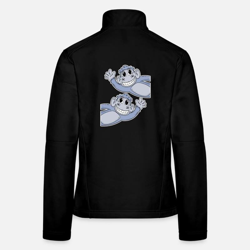 Affe Affen - Frauen Softshelljacke - Schwarz