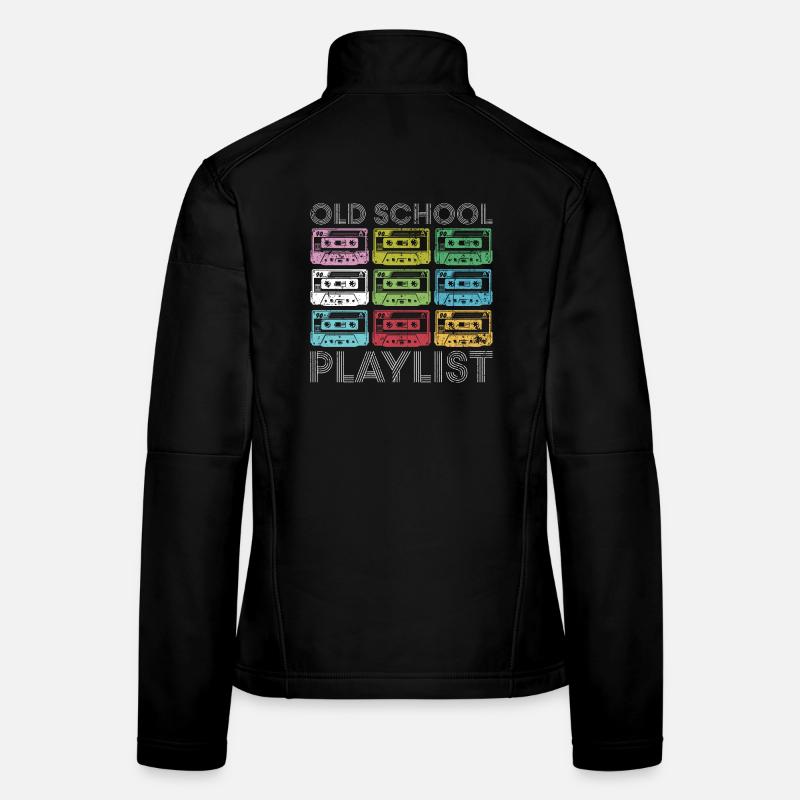Rainbow Cassette Grid Print Women's Softshell Jacket