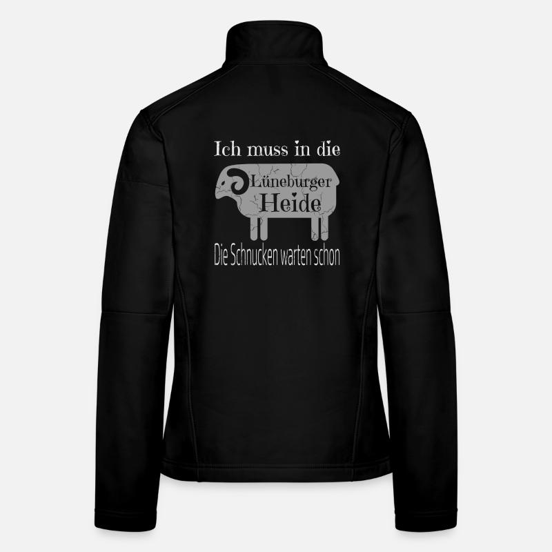 Lüneburger Heide Silhouette T-Shirt - Frauen Softshelljacke - Schwarz