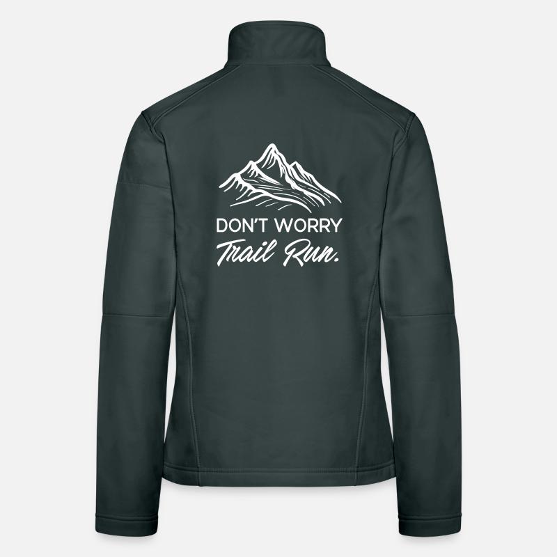 Ne vous inquiétez pas. Course en sentier. Veste en tissu softshell Femme