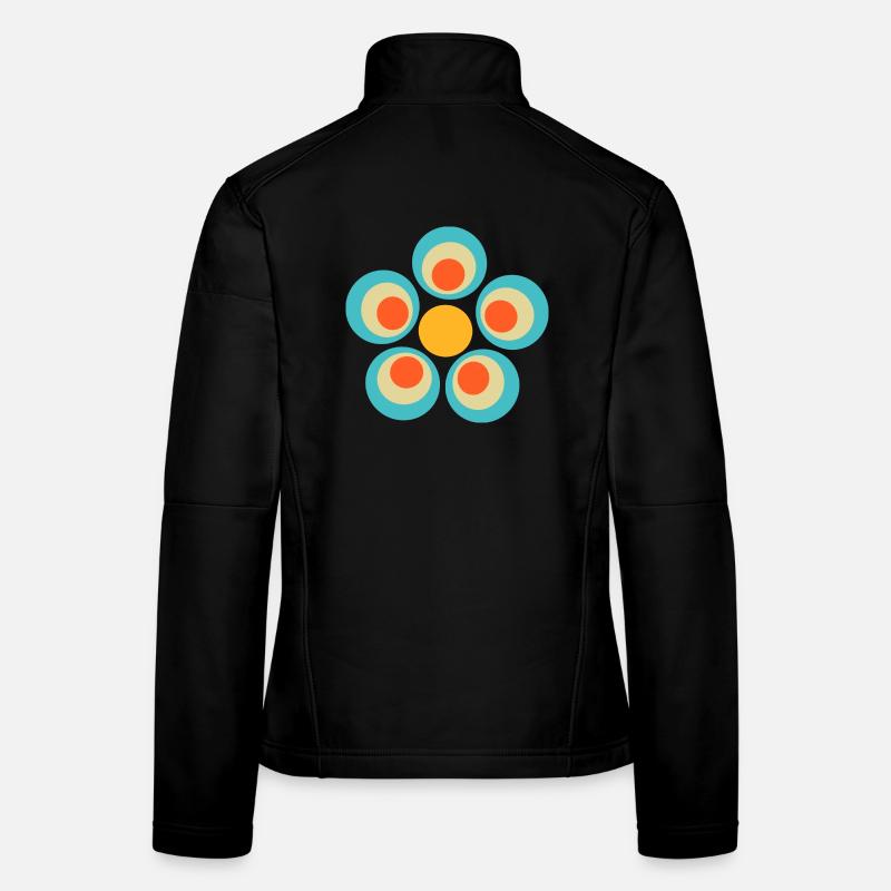 Blume hellblau blaue Blume Blumen blau rot Hippie - Frauen Softshelljacke - Schwarz