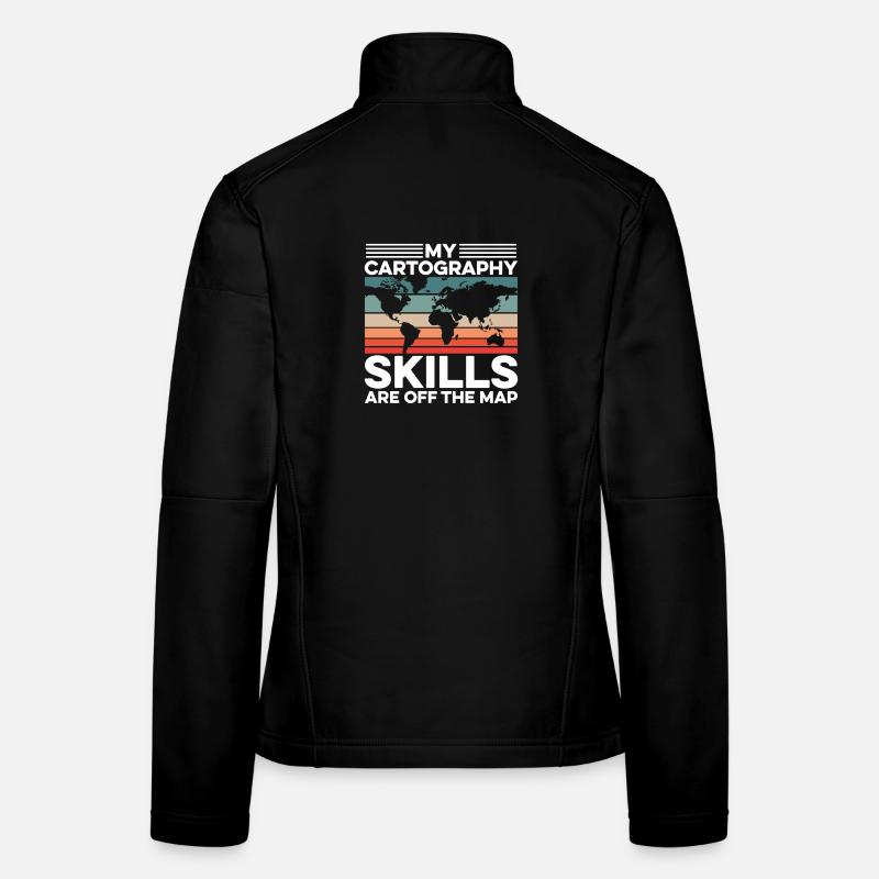 Kartografie Design - Frauen Softshelljacke - Schwarz
