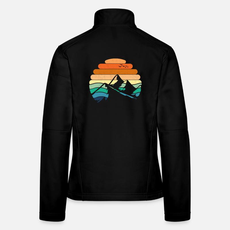 Paysage de montagne Coucher de soleil Veste en tissu softshell Femme