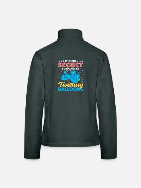 Ballon Twisting Design - Frauen Softshelljacke - Schwarz - Hinten