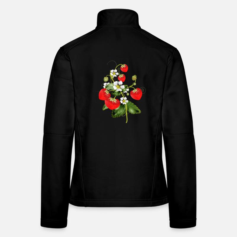 filigrane Erdbeeren Pflanze mit Erdbeeren Blüte Frauen Softshelljacke