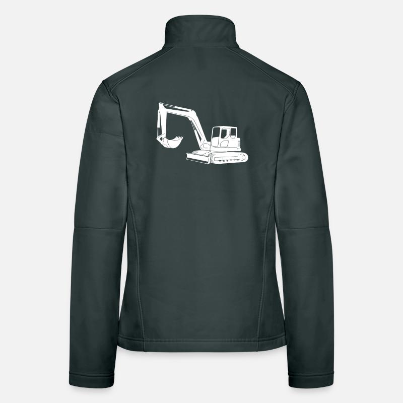 Excavator Driver Silhouette - Construction Equipment Operator Women's Softshell Jacket