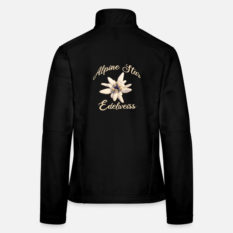Alpine Star Edelweiss – Alpenblume Design Frauen Softshelljacke